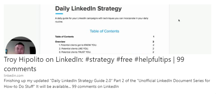 Troy Hipolito LinkedIn Helpful Tips 